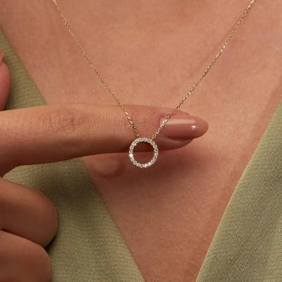 Crystal Circle Pendant Necklace