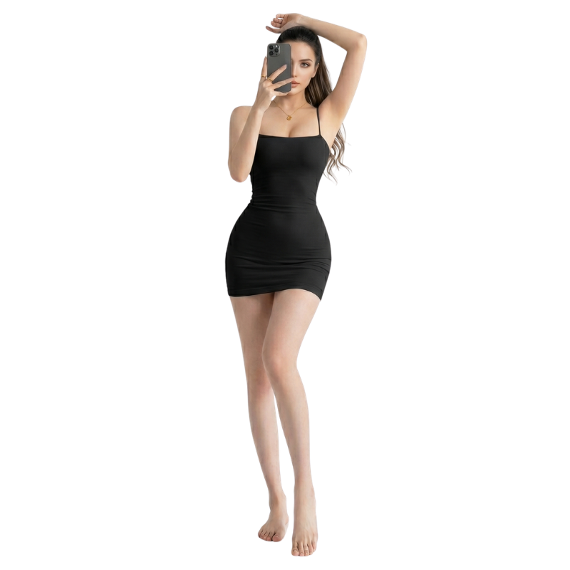 Elegant Sling Sleeveless Short Dress